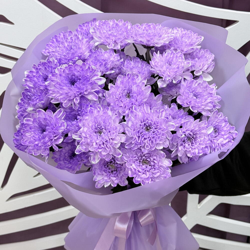 Букет«Цвет сирени» из кустовой хризантемы 💜