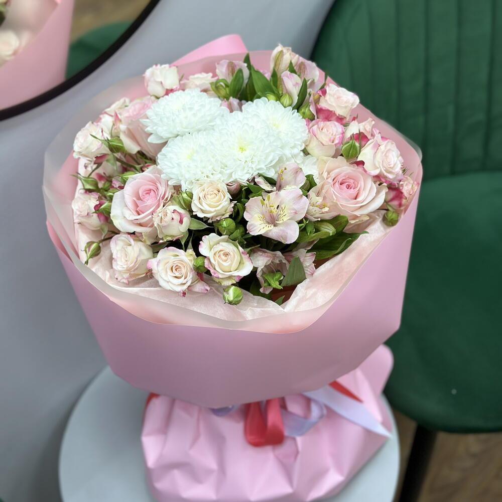 Нежный букет в розовой гамме