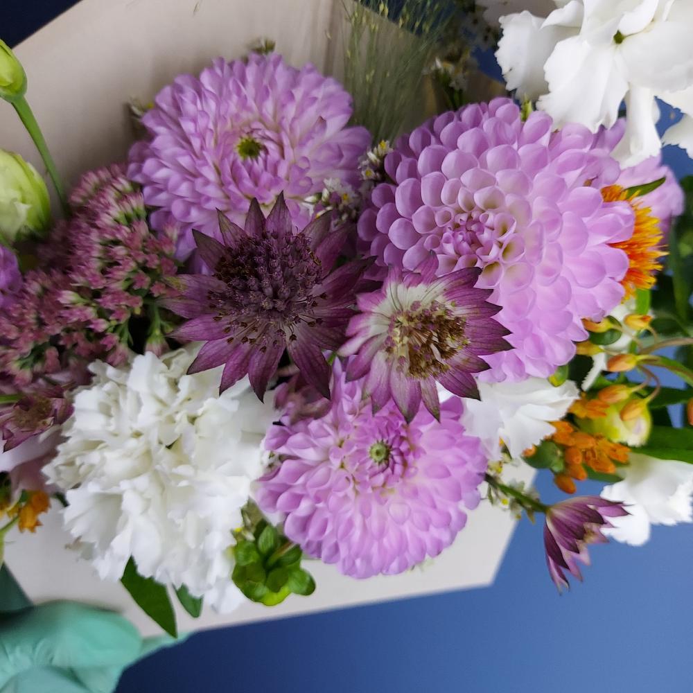 Envelope with dahlias