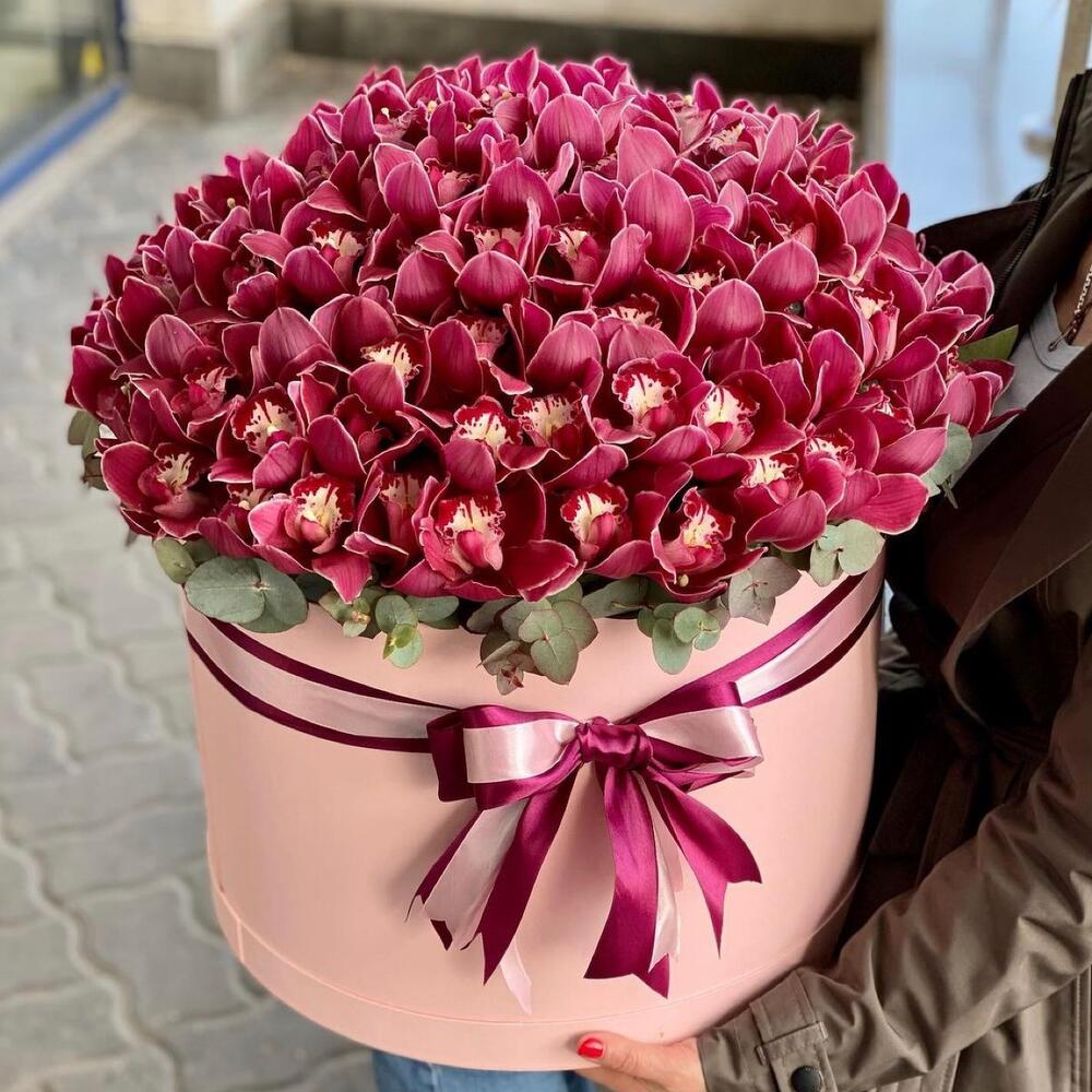 Орхидеи в коробке купить декор цветы для дома