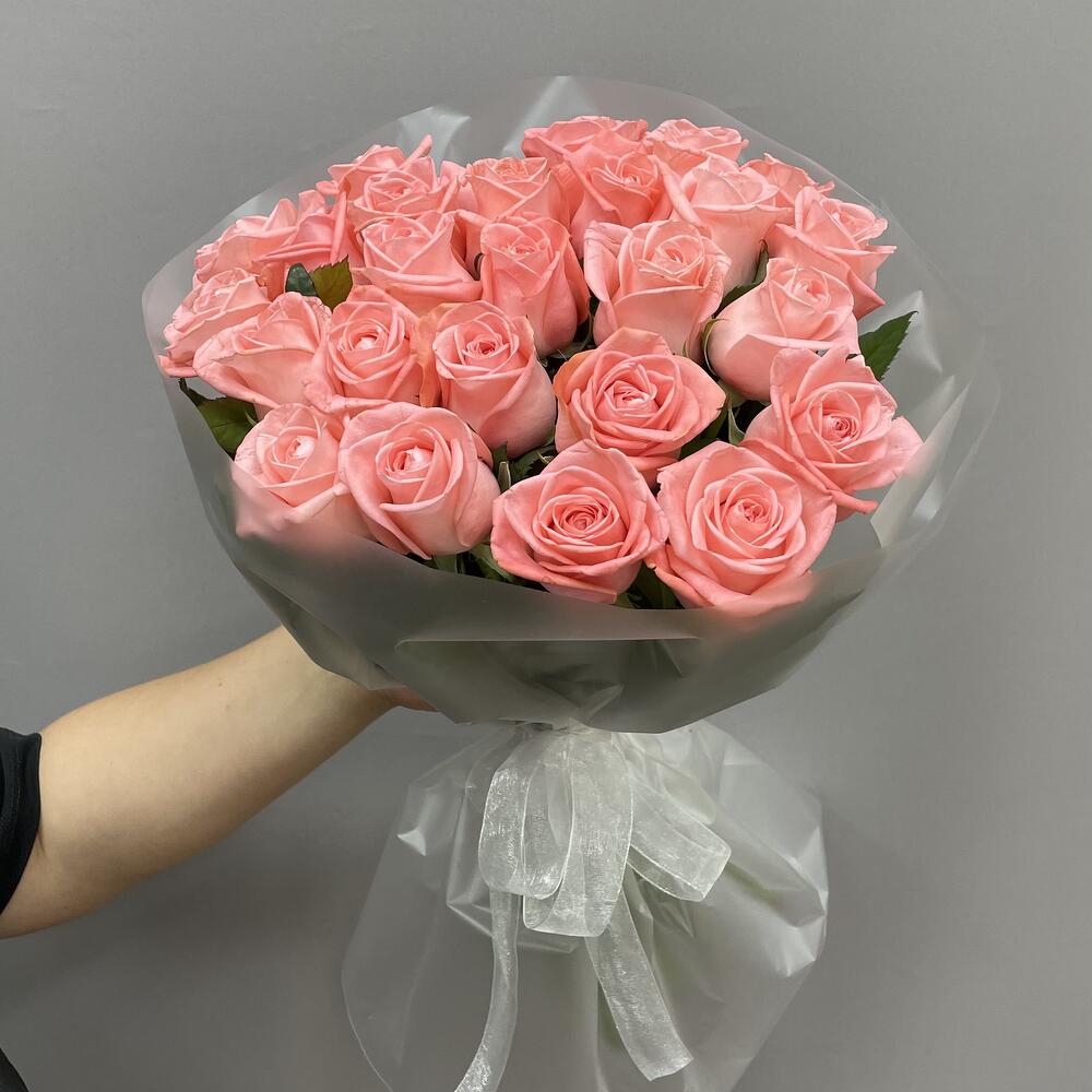 «Нежность в розовом» 🌸 моно букет 25 роз