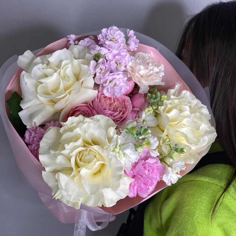 Мороженное🌸💓 французская Роза,ароматная маттиола и кудрявые диантусы🌸🍨