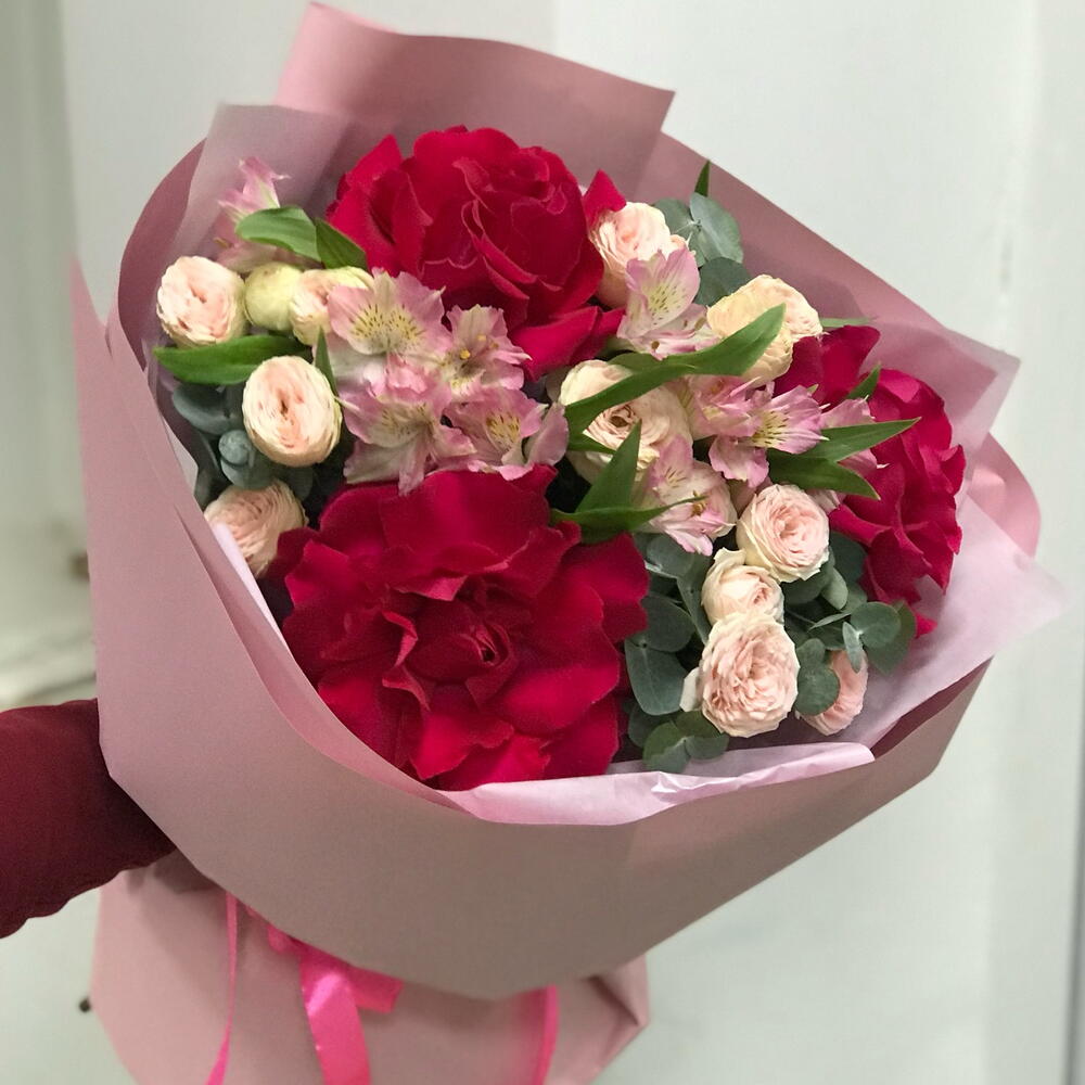 Букет «Дуэт Pink» с французскими розами
