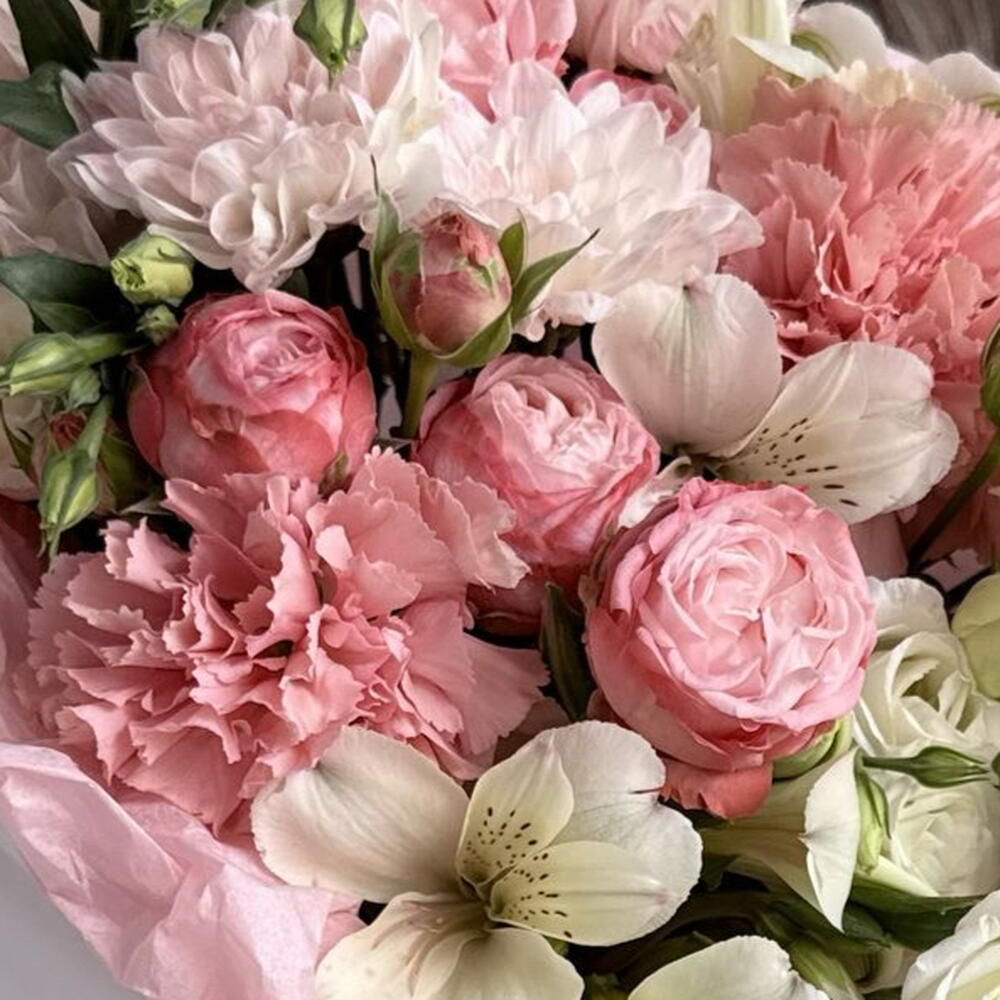 Сборный букет 💐 хризантема кустовая , альстромерия, кустовая роза, эустома, диантус