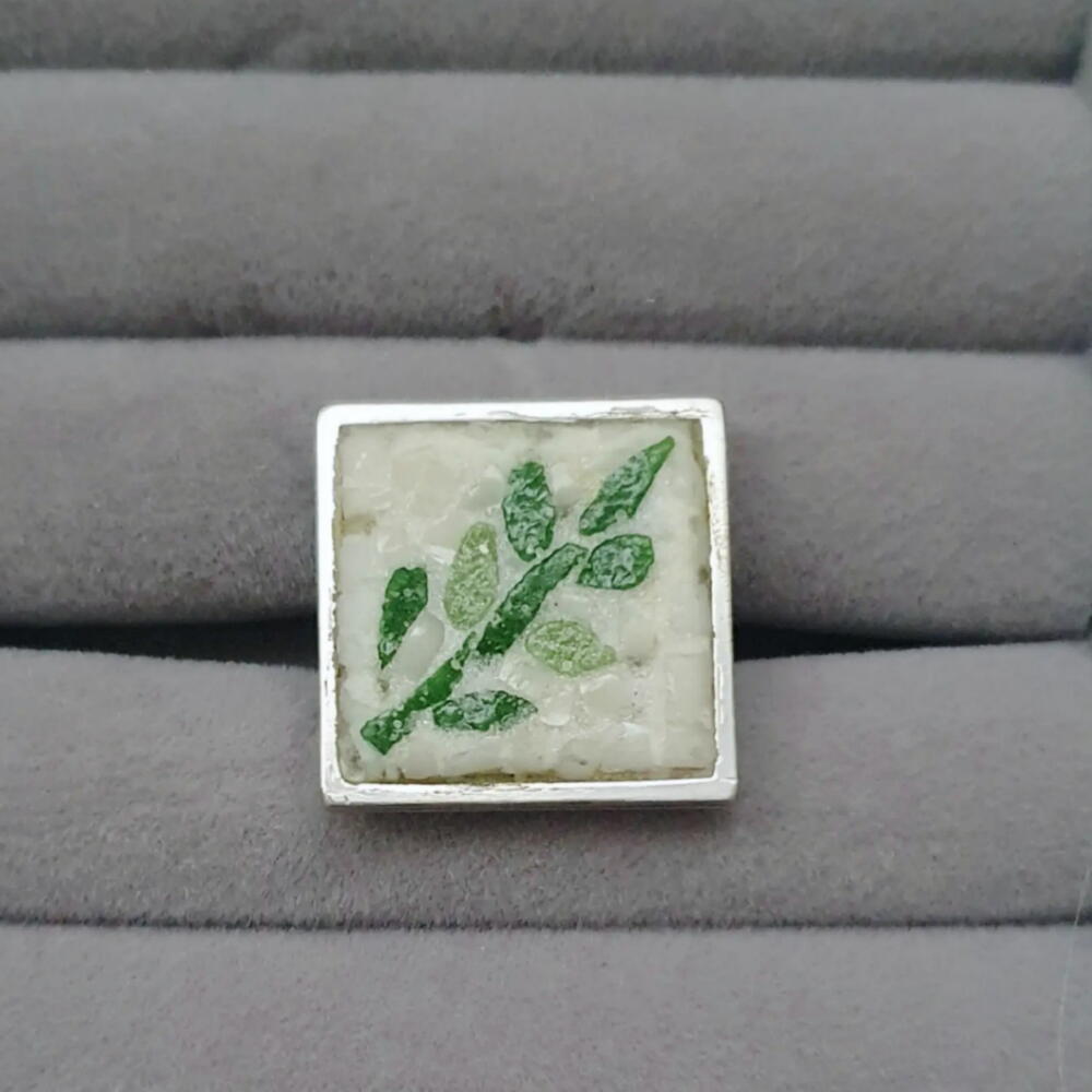 Кольцо с мозаикой "Веточка"