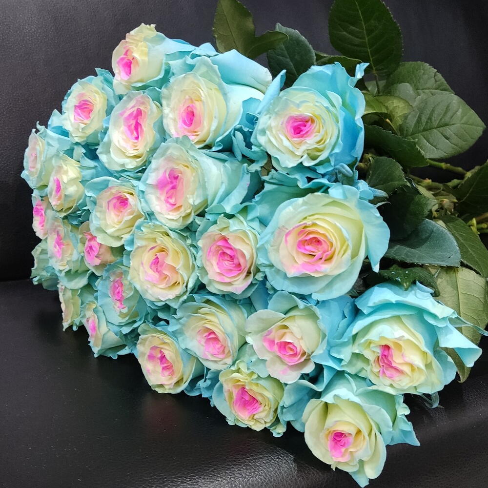 25 голубых роз