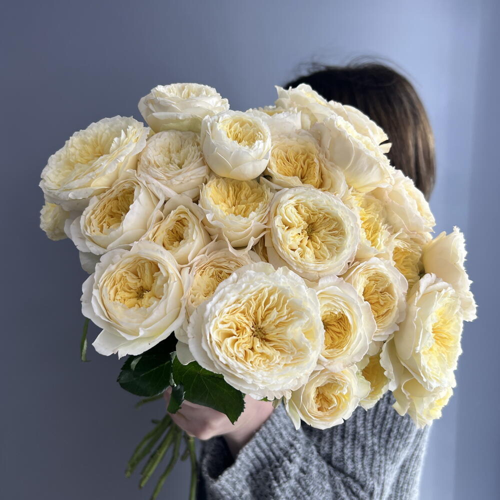 Монобукет персиковый 🍑 пионовидная кустовая Роза 💛💛💛 11 веток