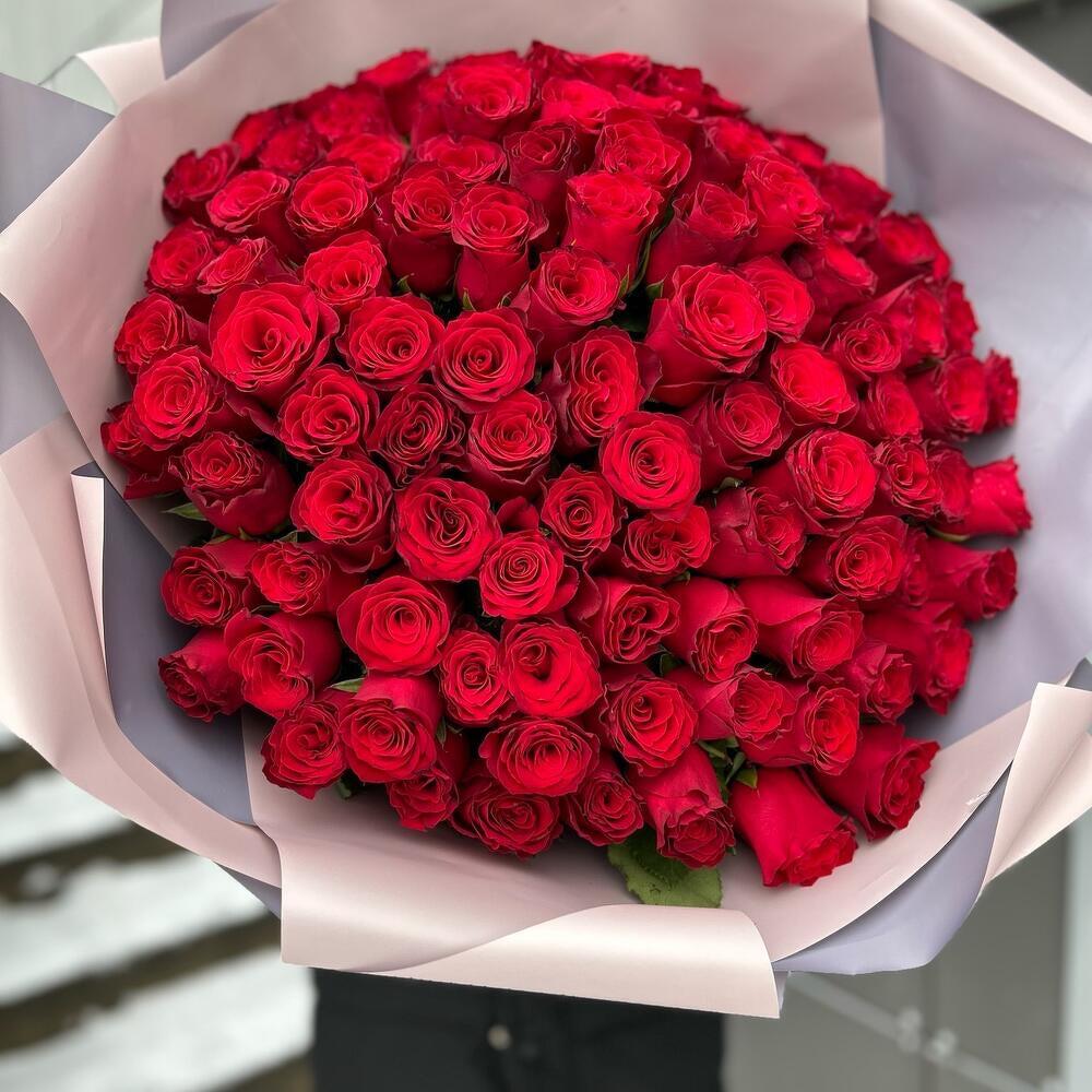 Букет из 101 красная роза Rhodos
