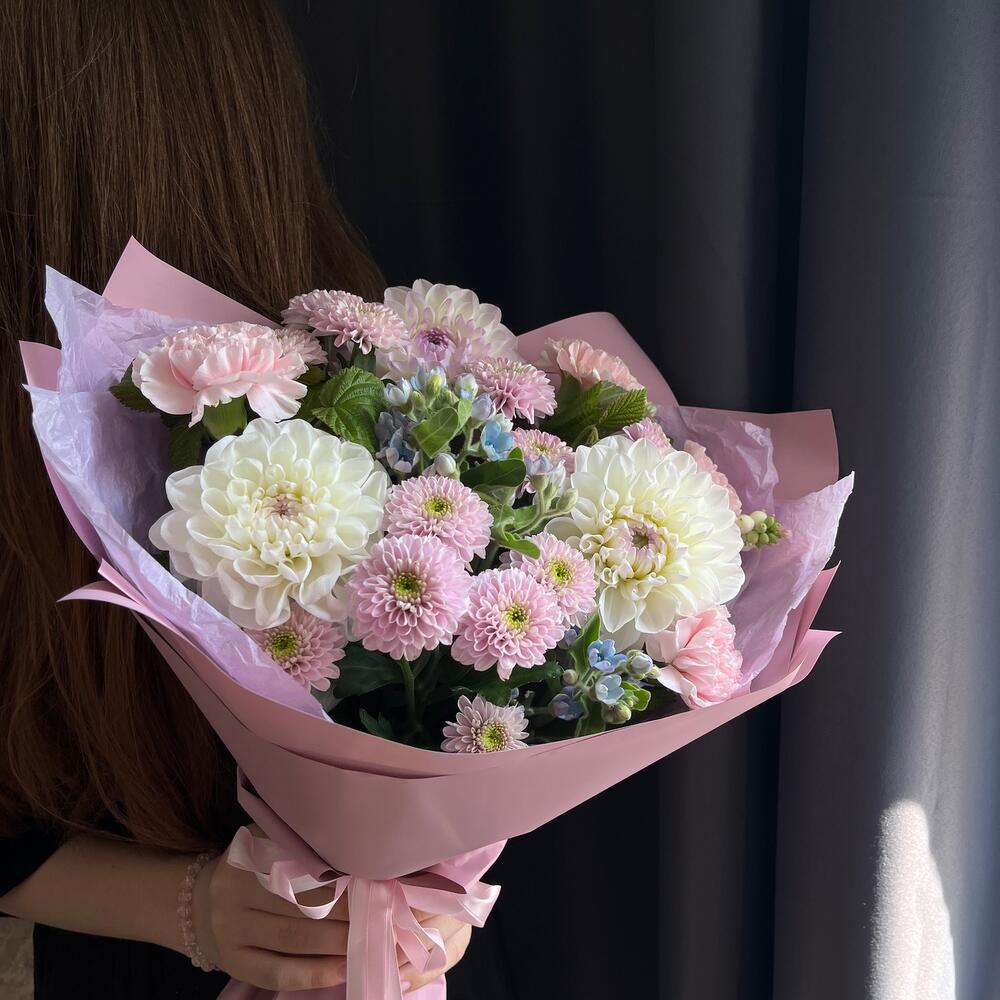 Букет с георгинами💜