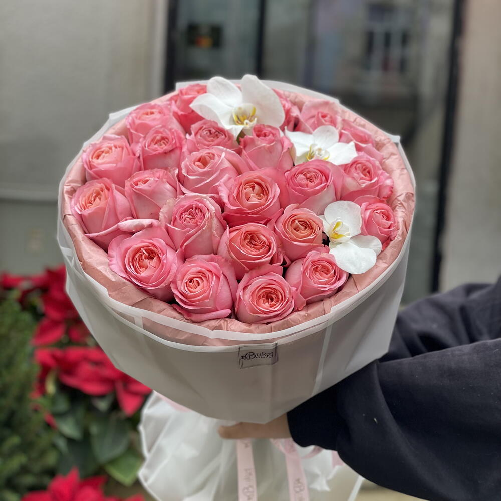 Букет красивый 23шт роз💕