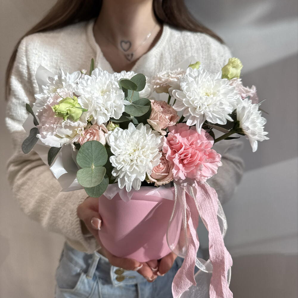 Коробочка хризантем «Зефирка»🌸🤍