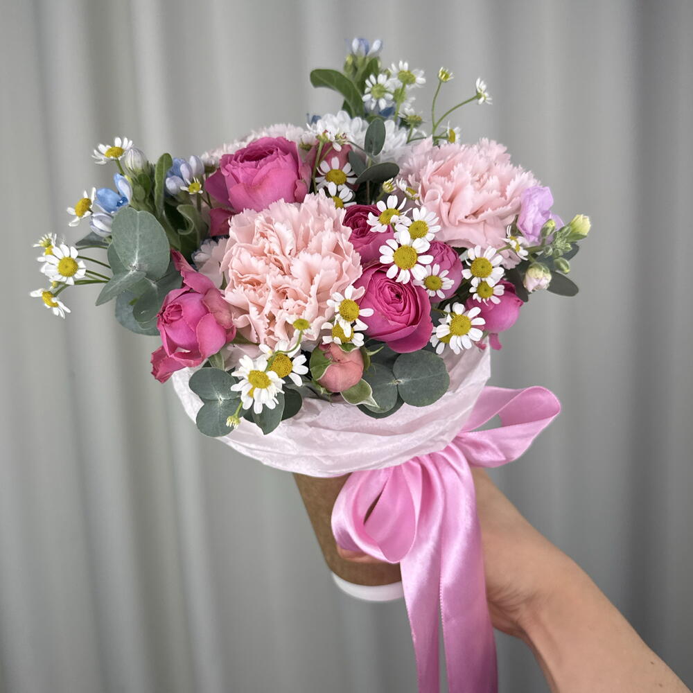 😍 Милый цветочный комплимент в крафтовом стакане