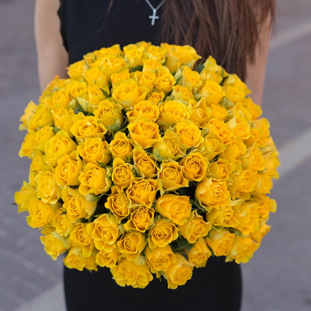 101 Желтая роза (30-40 см.)