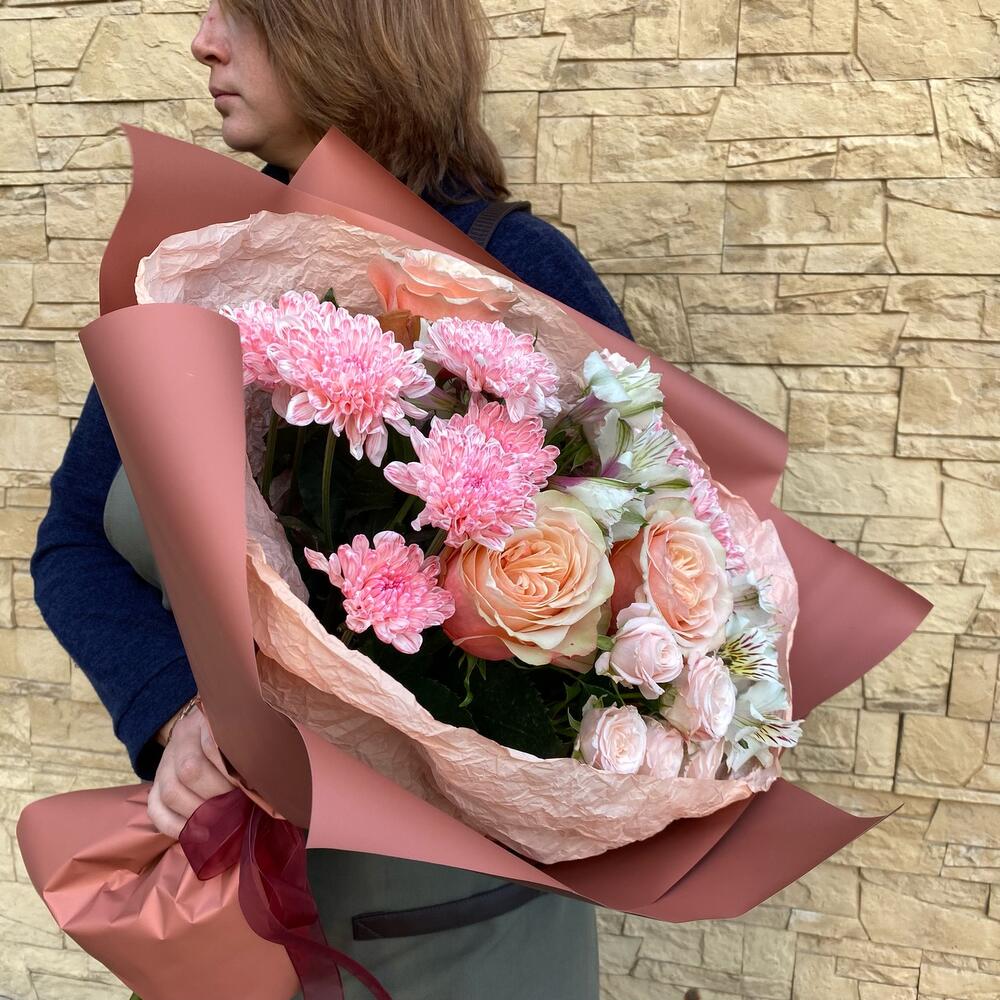 Букет Роза пионовидная с цветами микс, Цветы и подарки Улан-Удэ ...