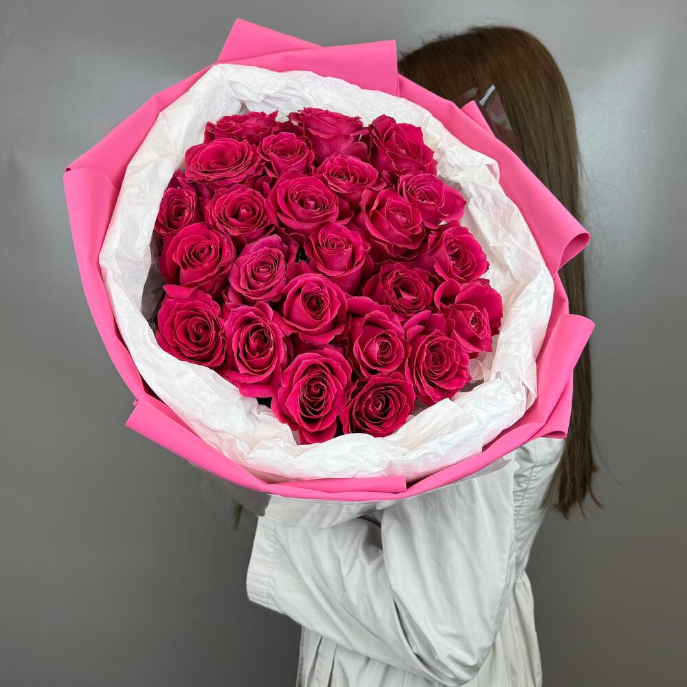 Малиновые розы 25 шт💖💝💞
