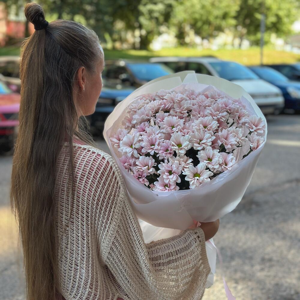 Букет розовых ромашек