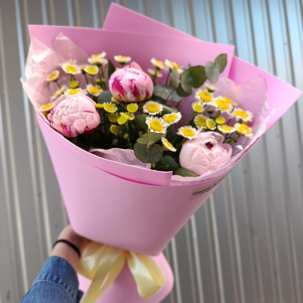 Пионы + ромашки 🌼 летний микс