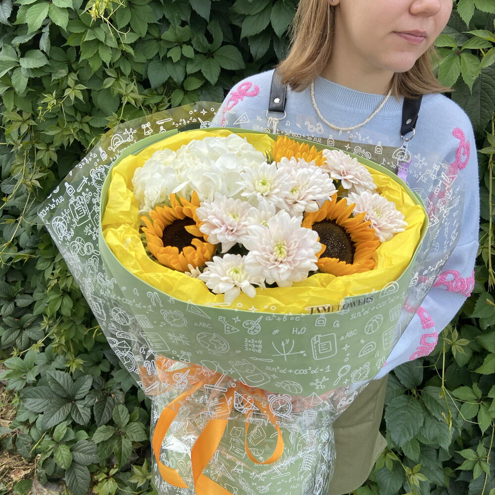 Букет с подсолнухами 1 Сентября