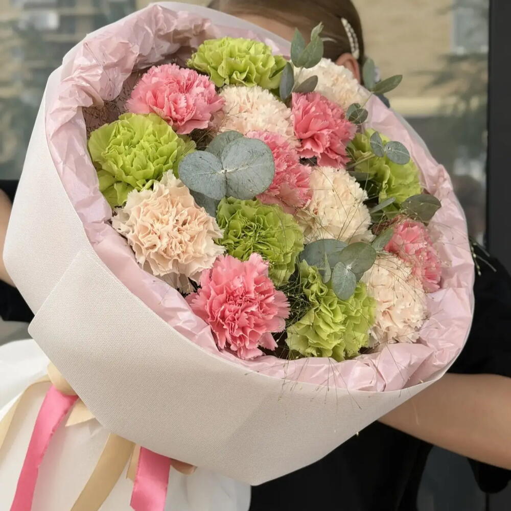 Хит продаж 🔥букет с стойкими диантусами и эвкалиптом🌸