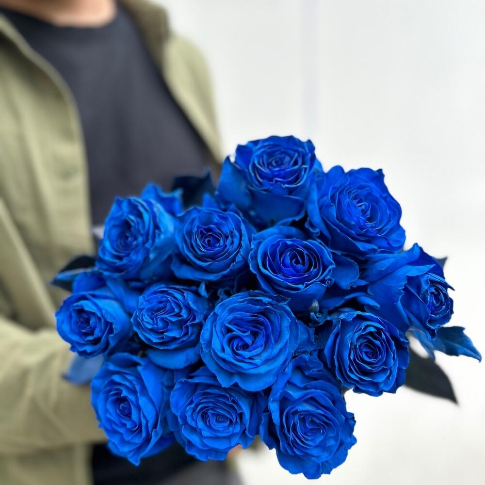 13 синих импортных роз Эквадор
