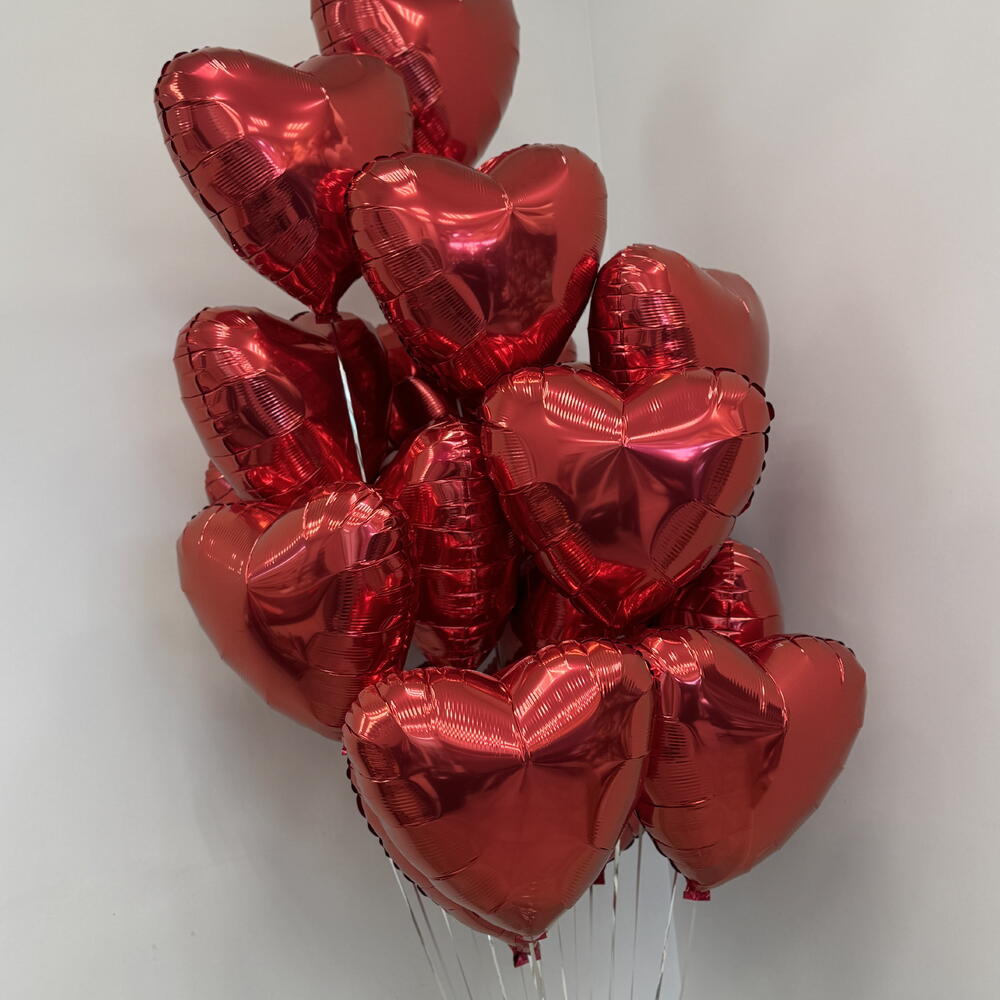 19 Сердец с гелием для самой любимой 🤩🎉