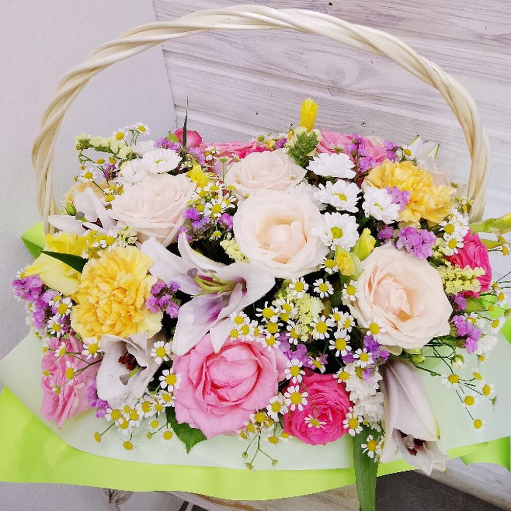Корзина цветов Нежность 🌸