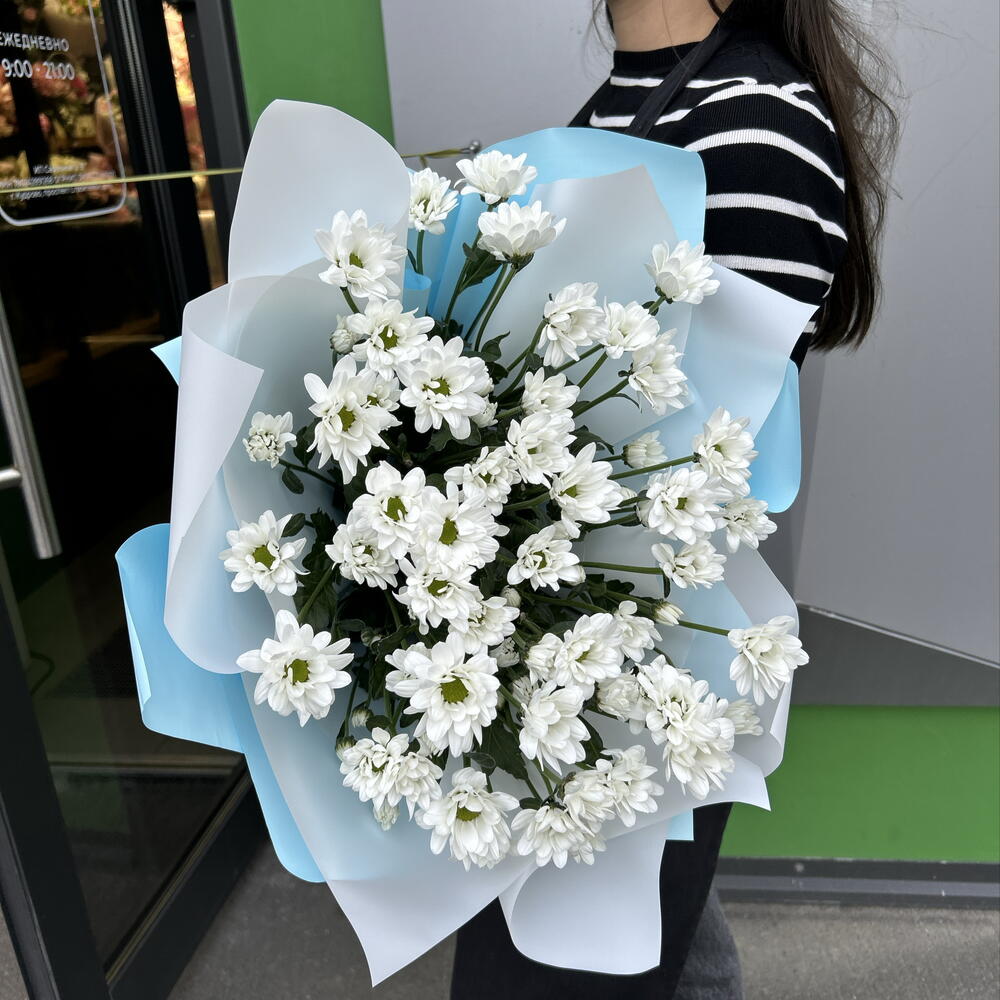 Монобукет из кустовых хризантем