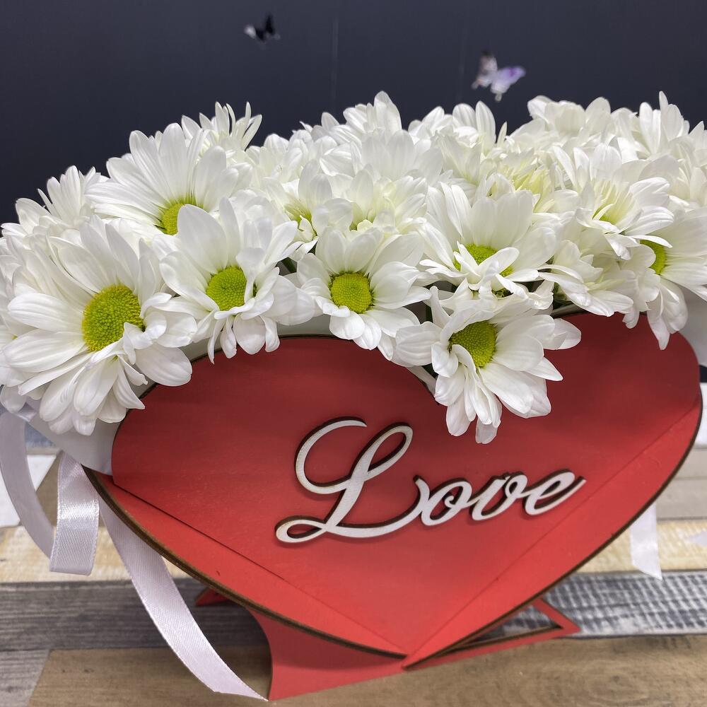 Ящик Love с ромашками