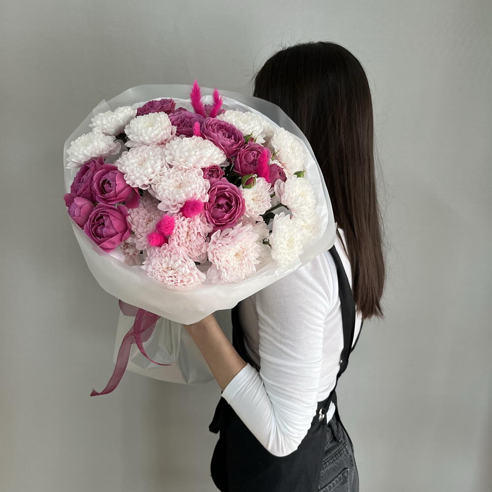 Манящий💗 стойкая хризантема Алтай,пионовидная кустовая Роза Мисти баблс🫶🏻