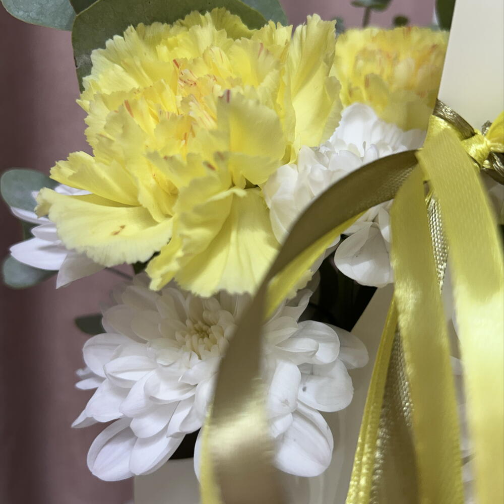 Сумочка с цветами хризантема и солнечный диантус 💛