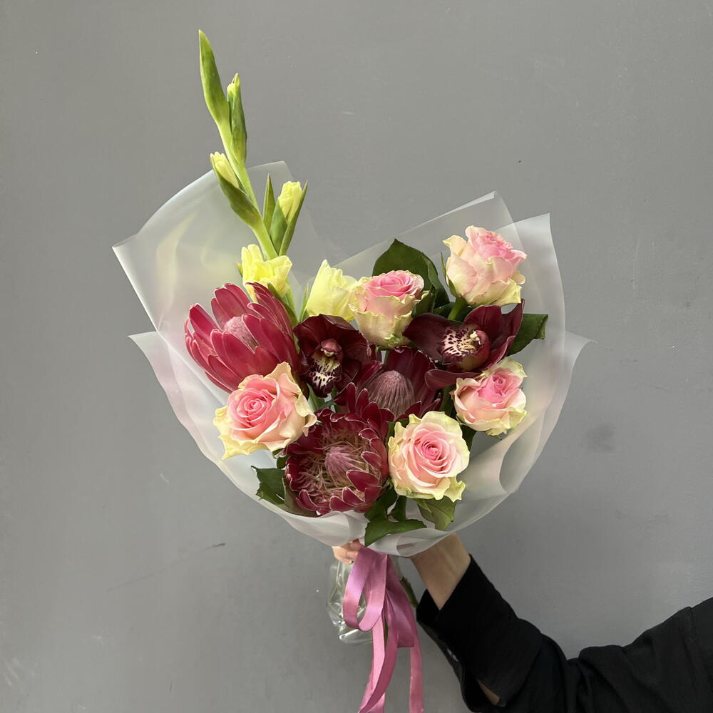 Осенний букет с Протеей и Розами 🌺
