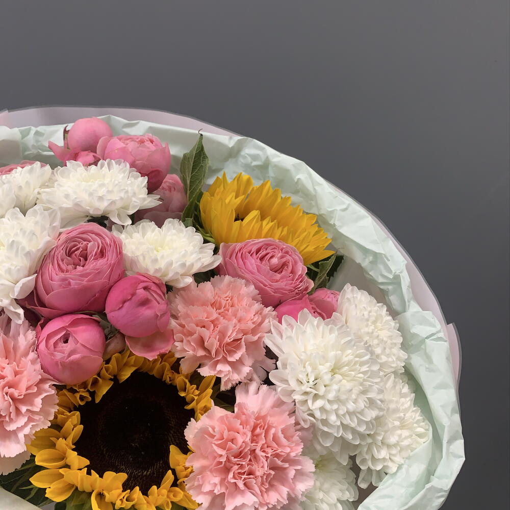 Букет с подсолнухом 🌻