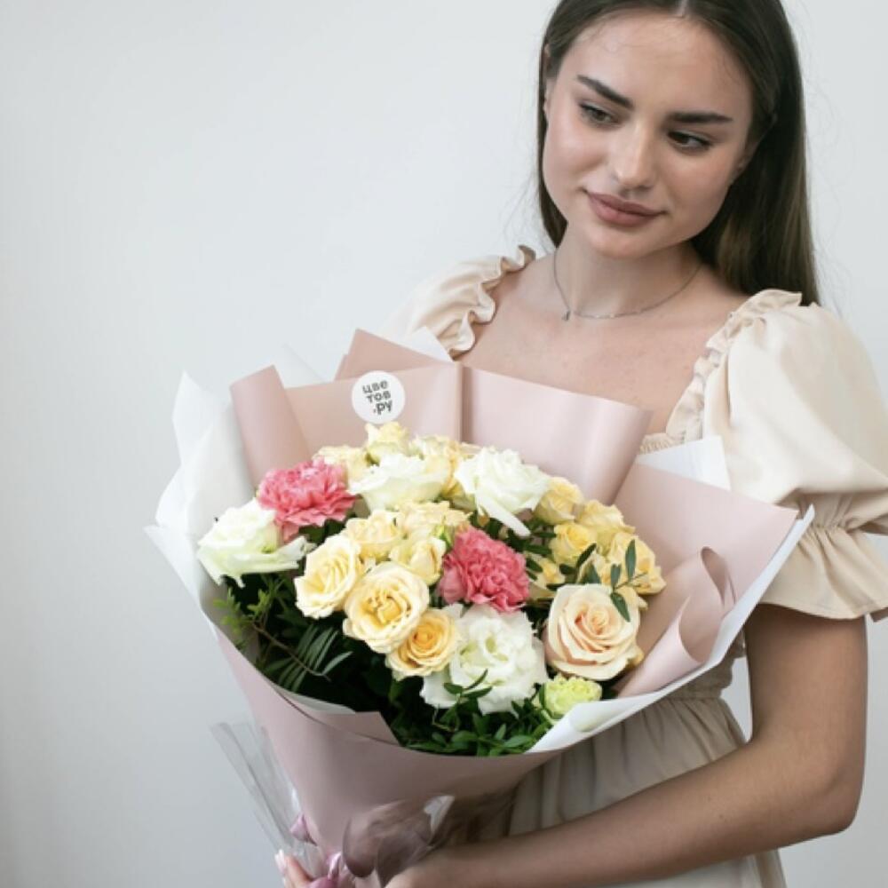 Лето 6 (кустовая роза, диантусы, эустома