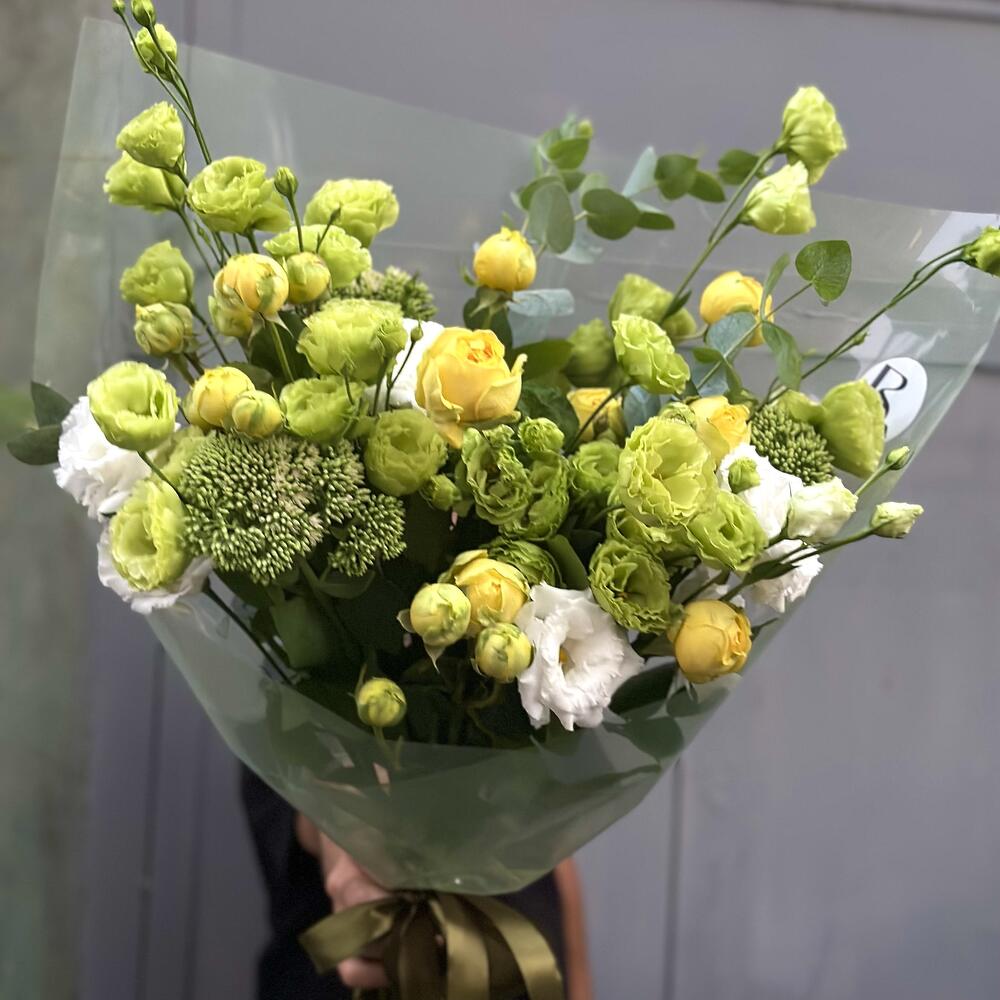 🌿 «Лимонное настроение» Эустома и жёлтые розы