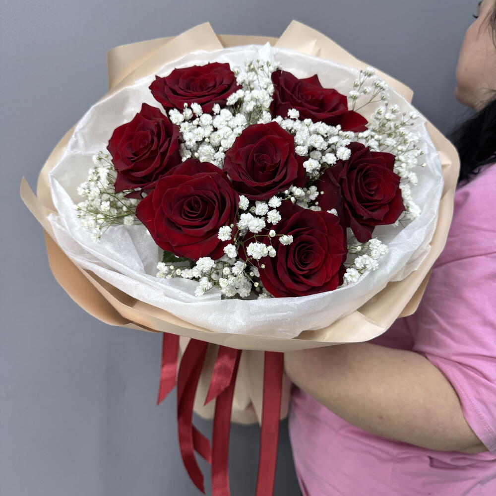 Классика «Роза + Гипсофила»