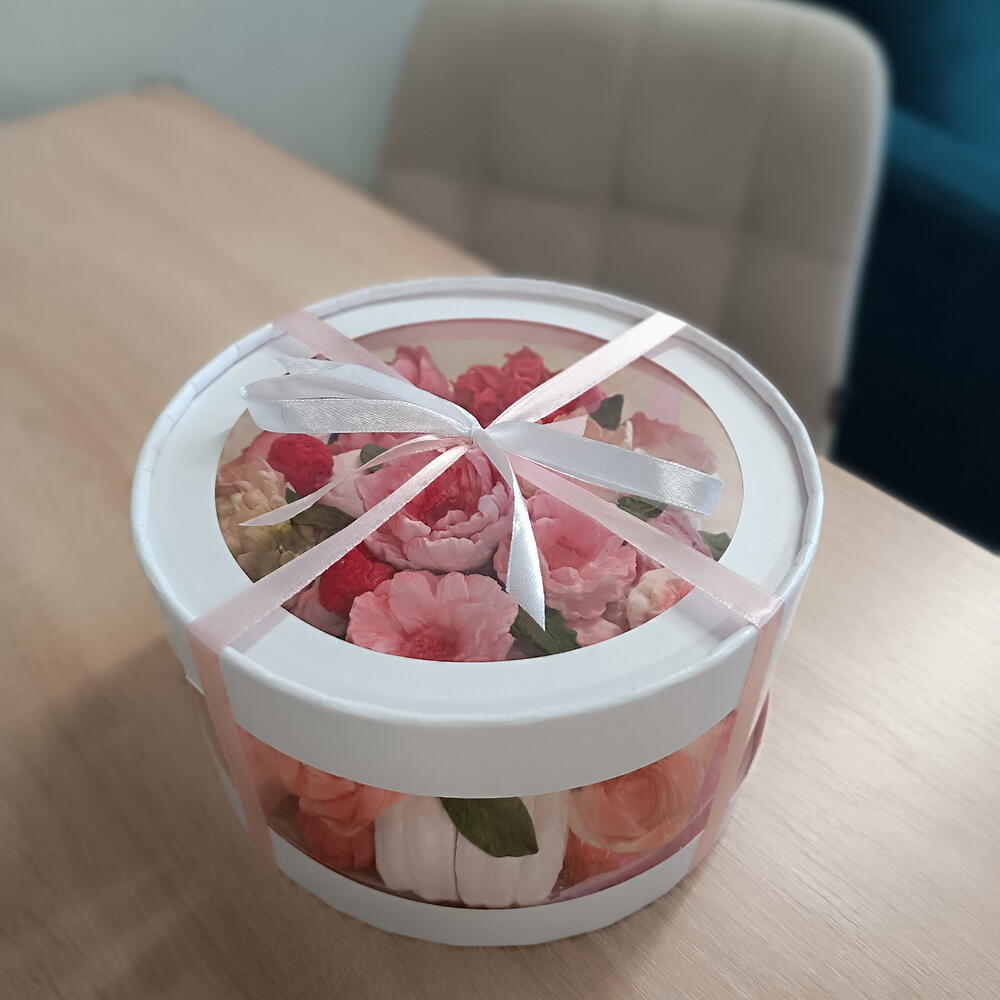 Зефир в коробке -аквариум "Розовая мечта"