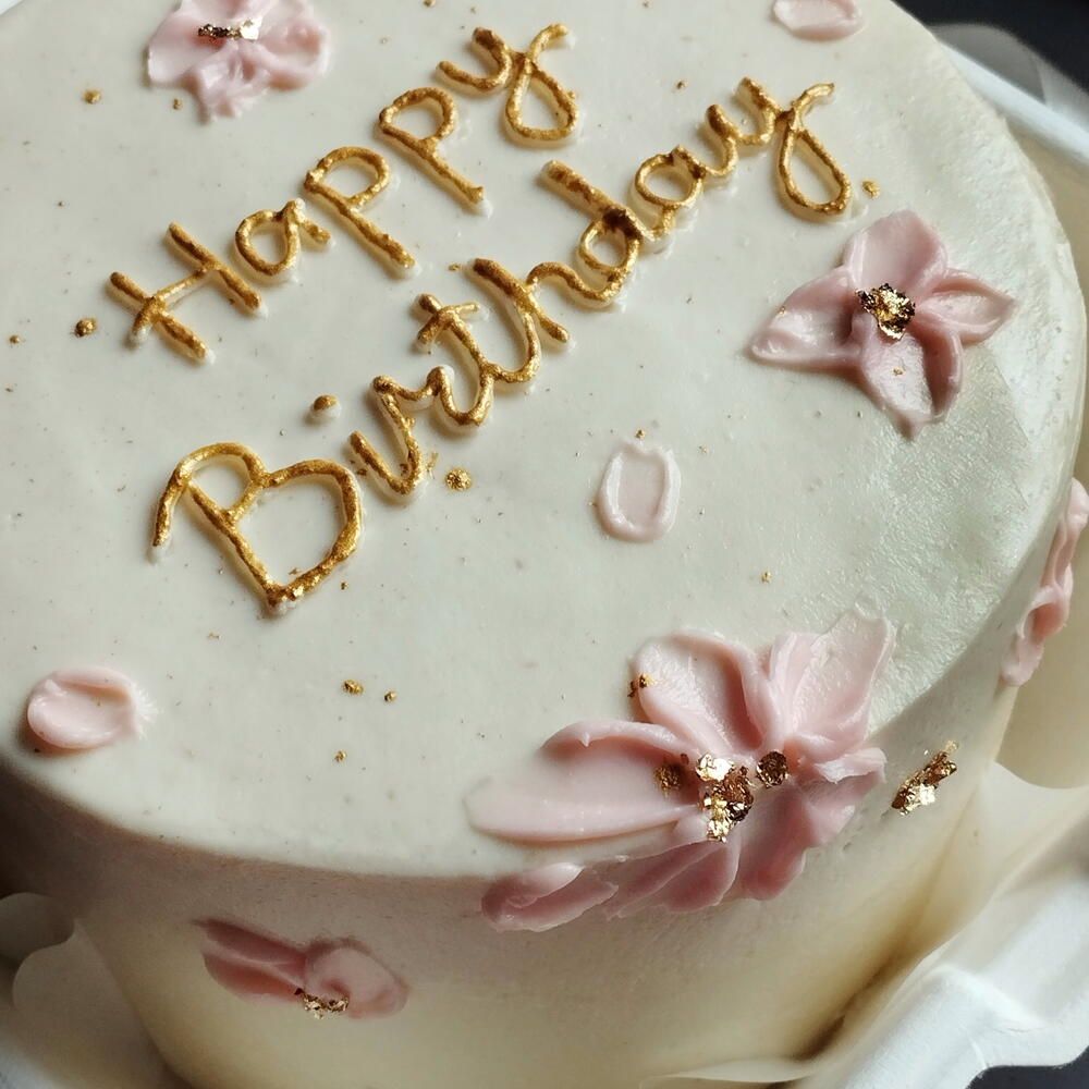 Бенто торт Нежные цветы Happy birthday на день рождения девушке, девочке