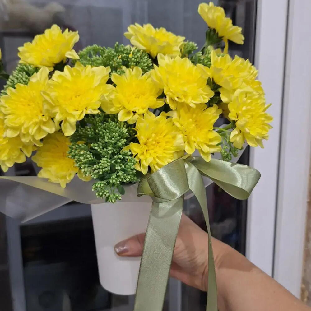Композиция в стаканчике 🧡💐
