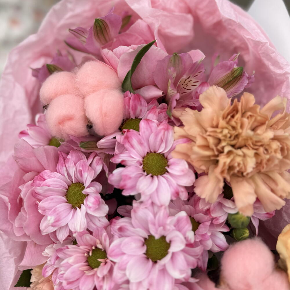 Букет 💐 к 1 сентября 🍁 Альстромерии🌸 Хлопок💙