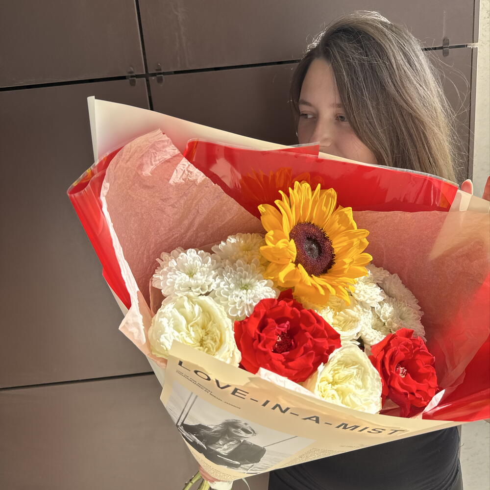 Букет с подсолнухом Осень