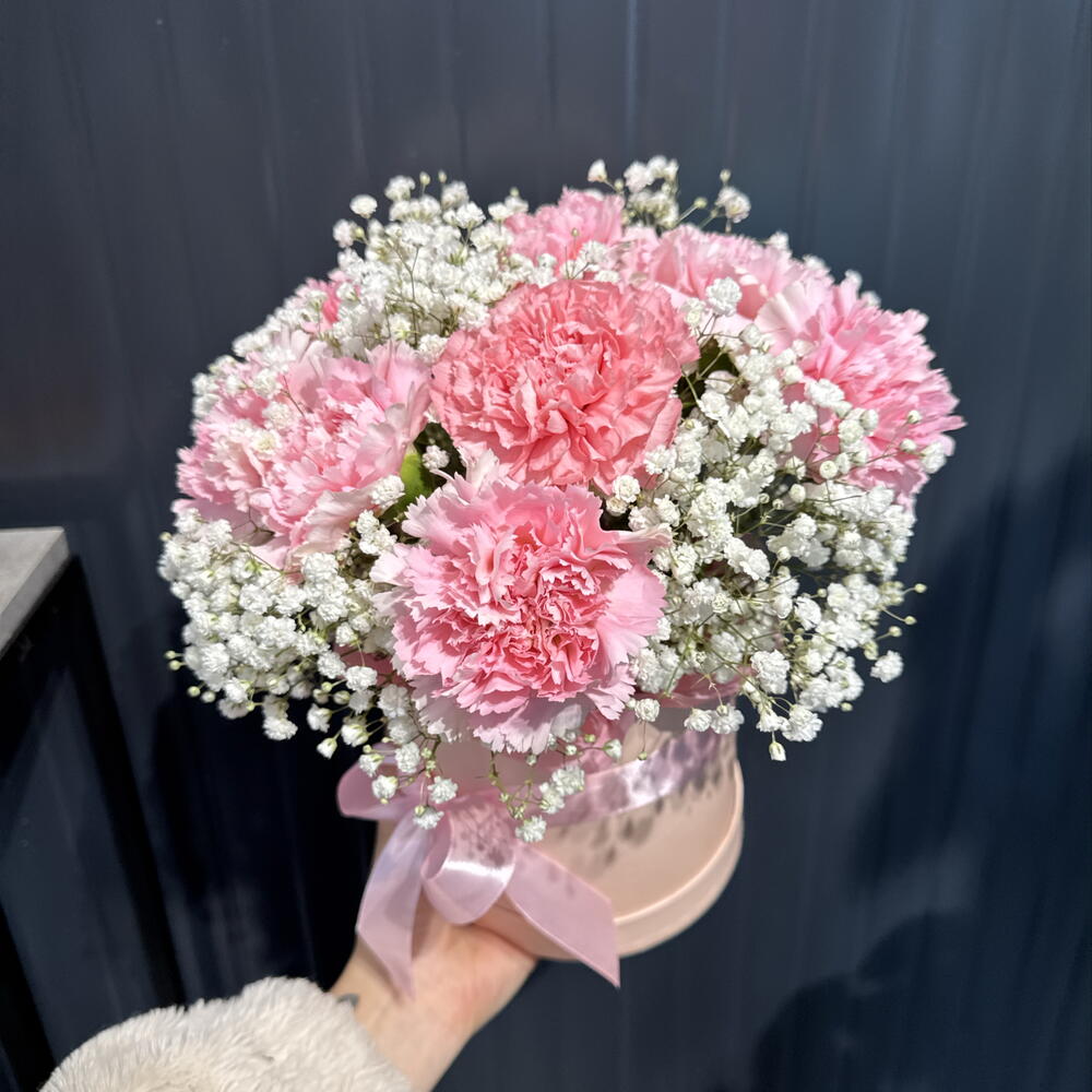 Коробочка 💖 облако гипсофилы и диантусов