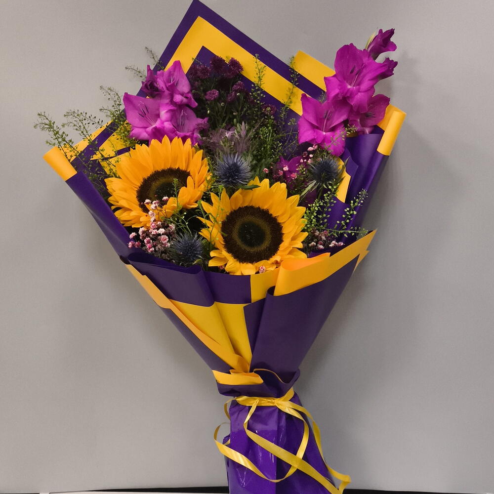 Букет с подсолнухами Поле чудес 🌻