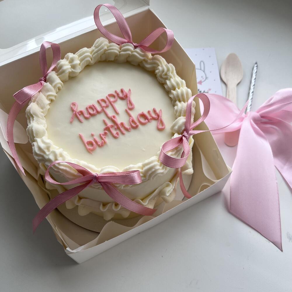 Бенто торт с бантиками happy birthday