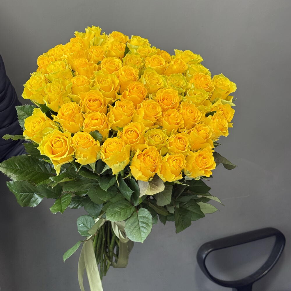 Роза  желтая 51 шт