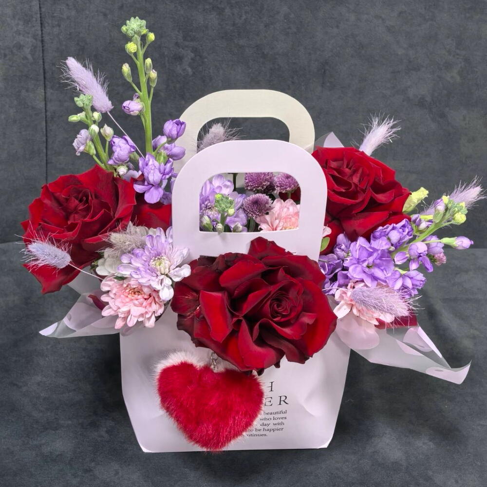 Французская Роза 🌹 в сумочке с сердечком ♥️