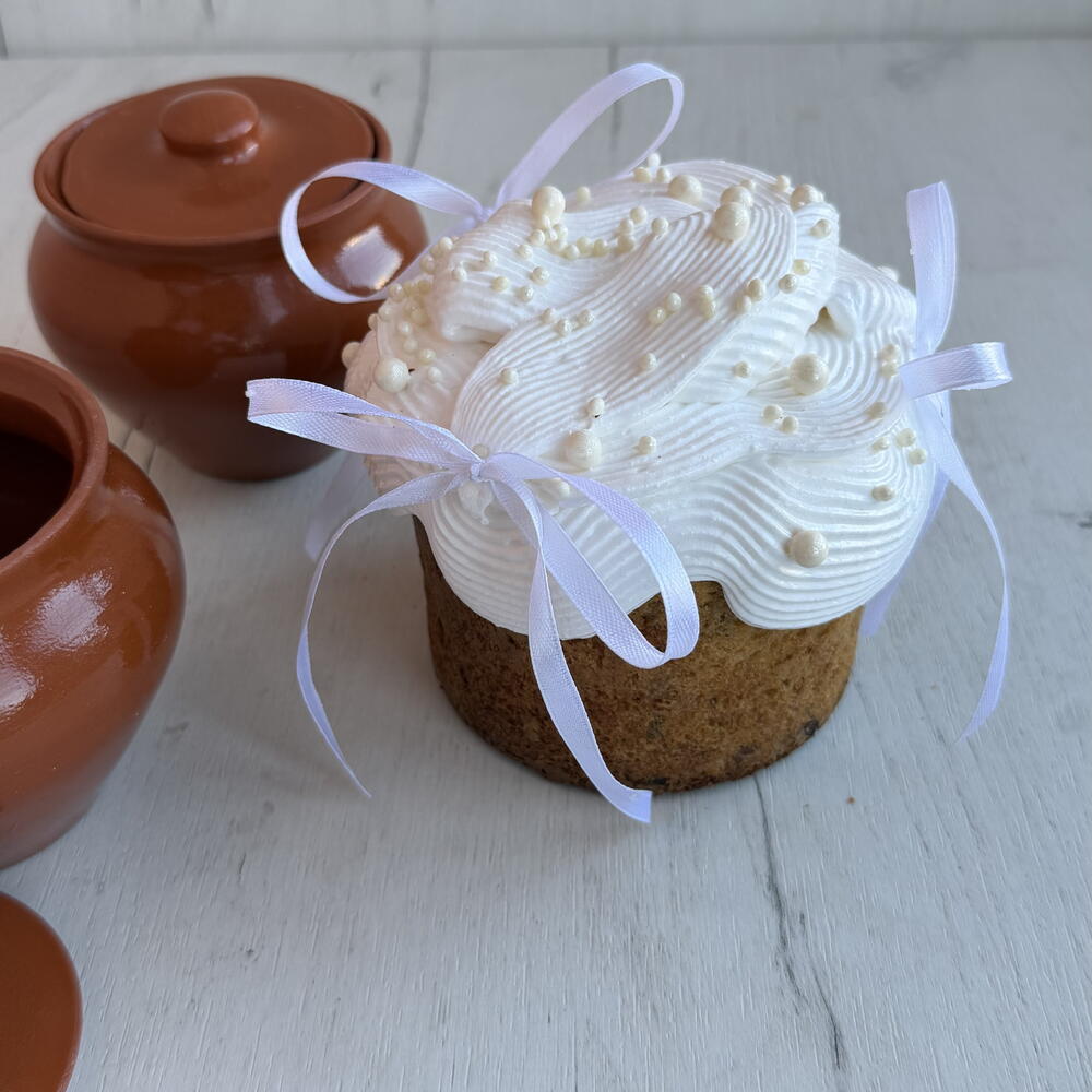 Творожный кулич с изюмом и цукатами
