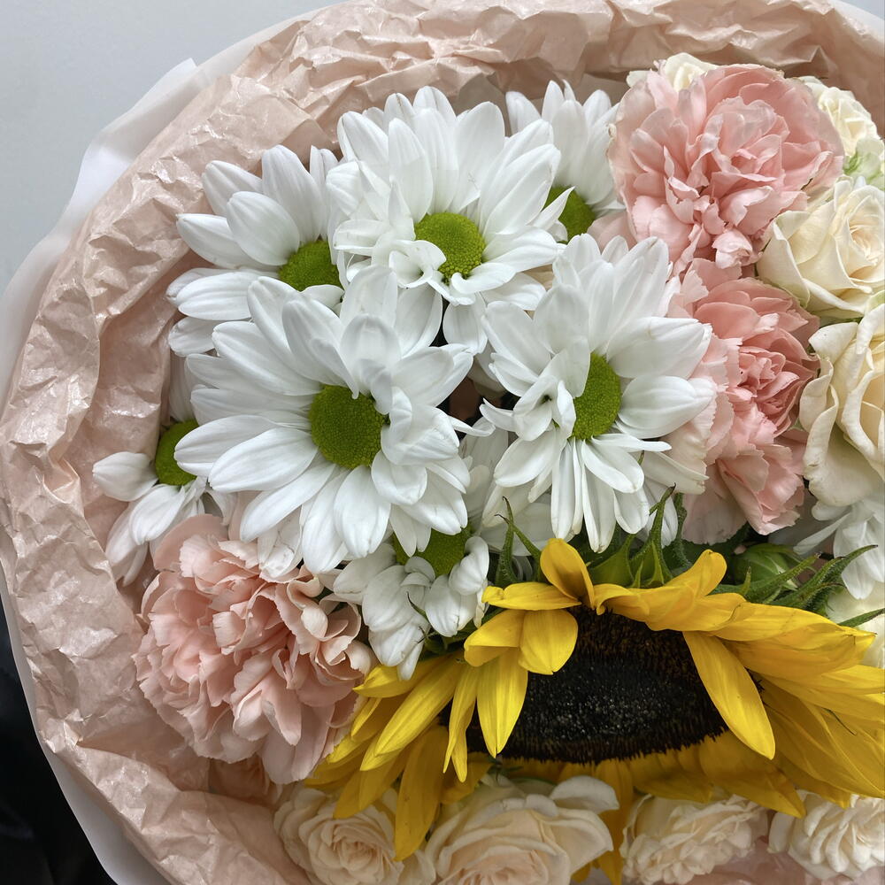 🌼🎀 Букет с подсолнухом BLOOM ROOM
