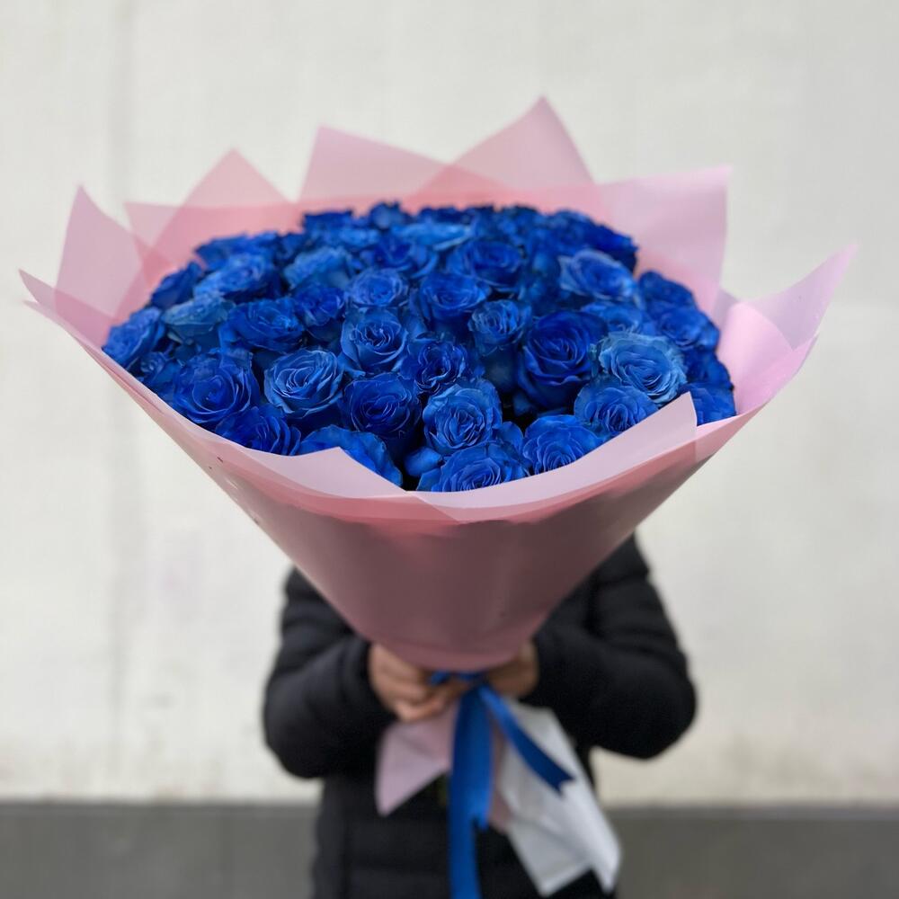 💙 Букет из 49 синих роз – Элегантный и загадочный подарок 🌹🚚