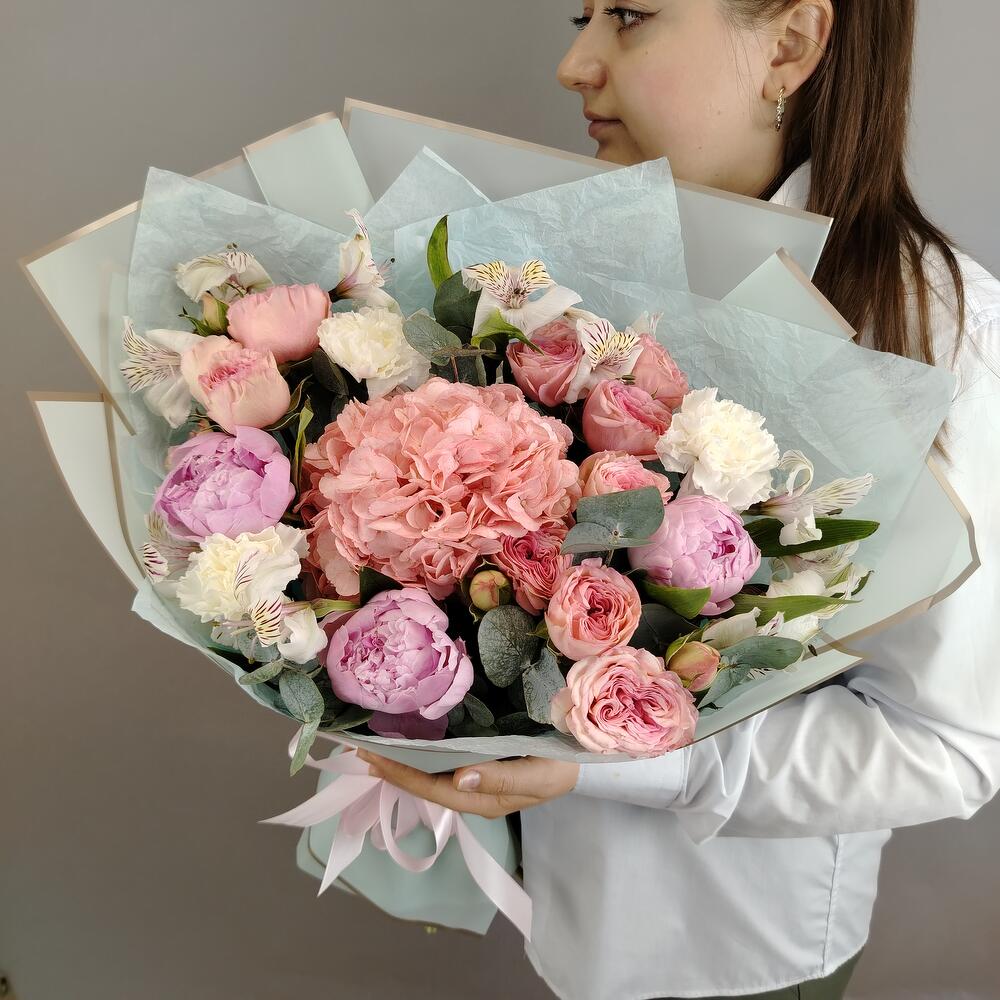 Ты мое счастье 💝 Пион, гортензия, альстромерия, роза кустовая