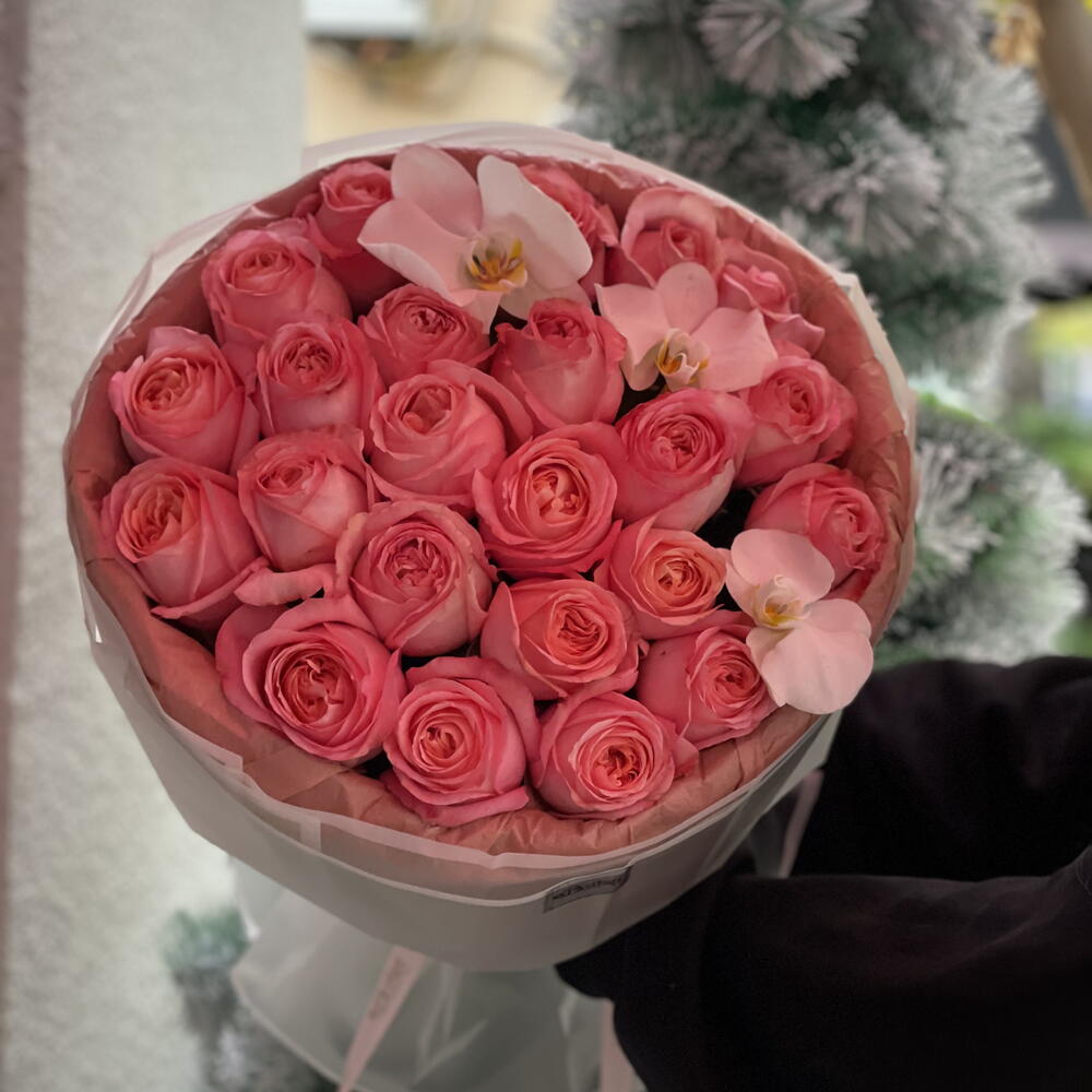 Букет красивый 23шт роз💕